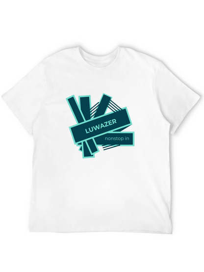 LUWAZER Mens Black Graphic Tee - Nonstop In