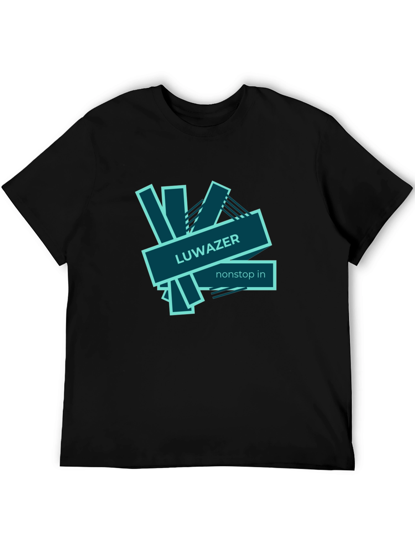 LUWAZER Mens Black Graphic Tee - Nonstop In