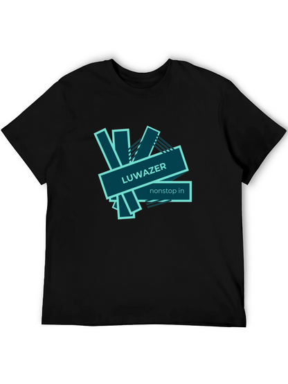 LUWAZER Mens Black Graphic Tee - Nonstop In