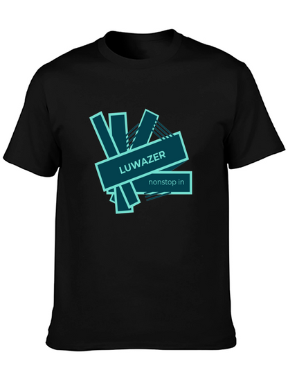 LUWAZER Mens Black Graphic Tee - Nonstop In