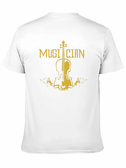 Musician Violin Graphic T-Shirt - Black