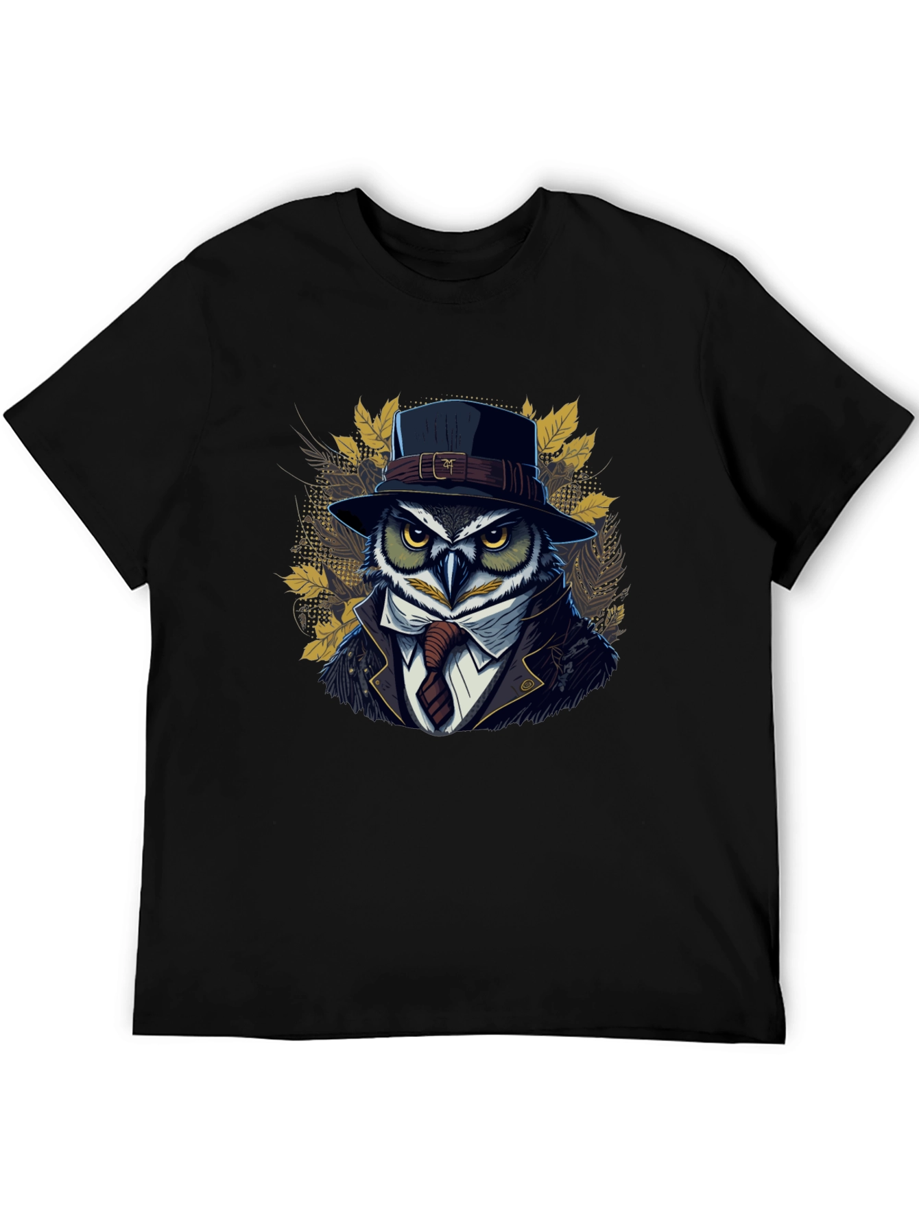 Owl in Suit Graphic T-Shirt - Cool Detective Style