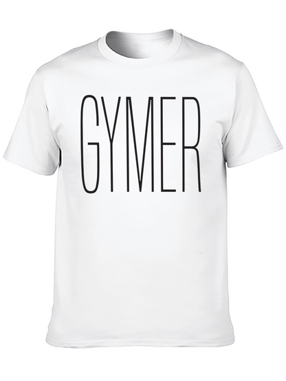 GYMER Black Graphic Tee - Soft Cotton Blend