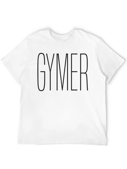 GYMER Black Graphic Tee - Soft Cotton Blend