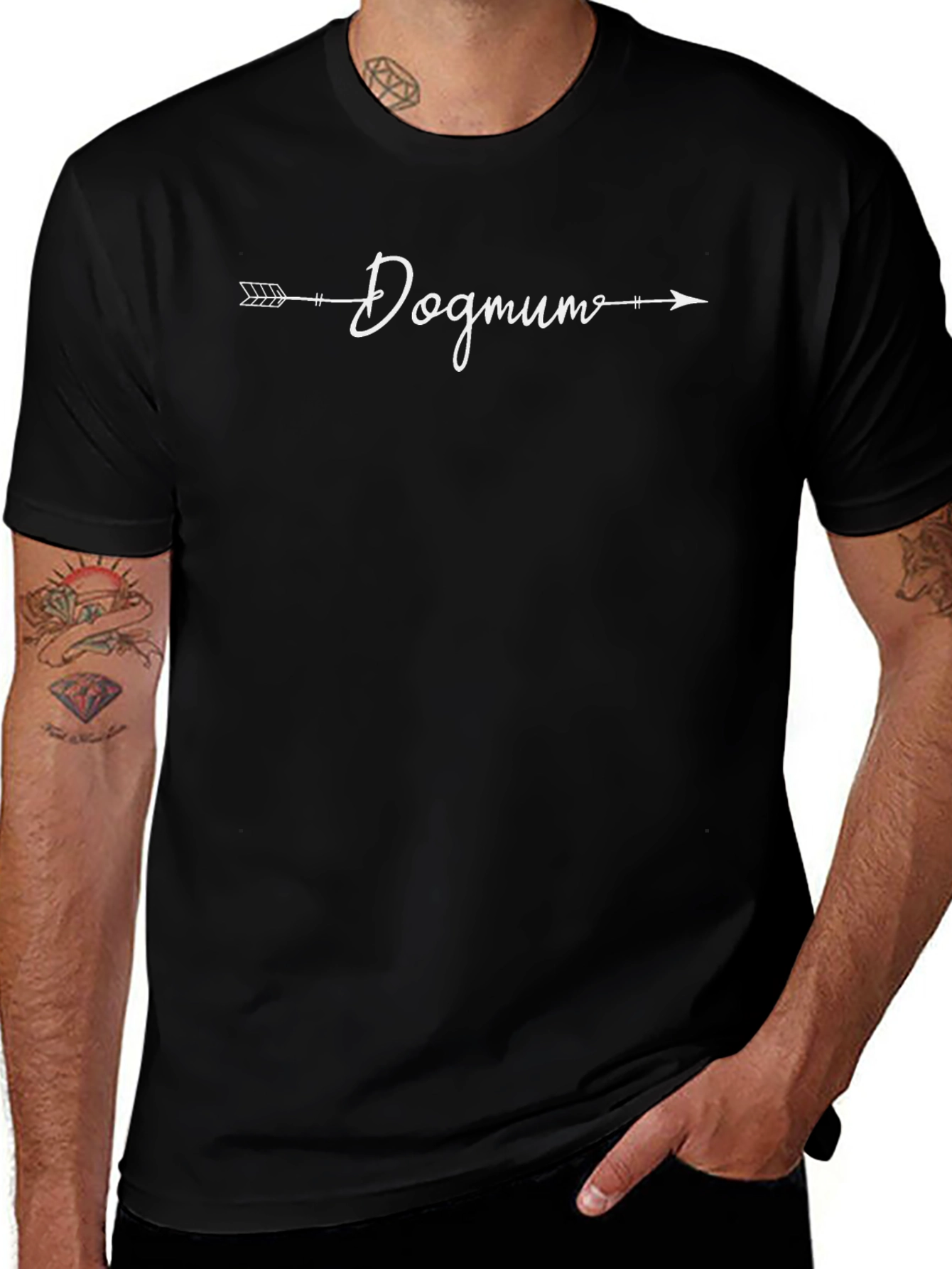 Dogmum Arrow Graphic Tee - Unisex Black T-Shirt