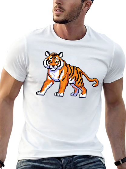Pixel Tiger Graphic T-Shirt - Retro Gaming Style!