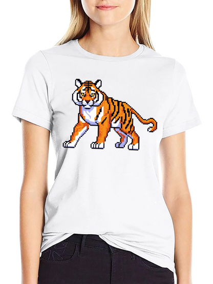 Pixel Tiger Graphic T-Shirt - Retro Gaming Style!