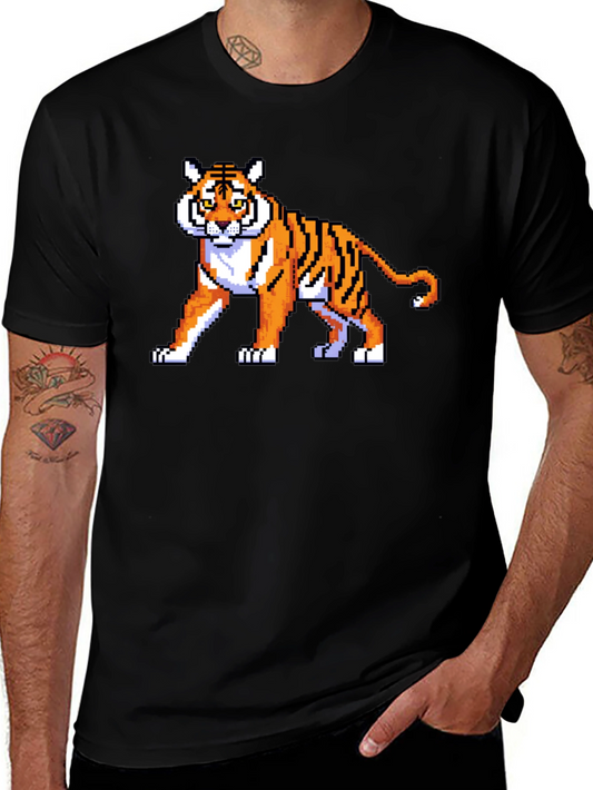 Pixel Tiger Graphic T-Shirt - Retro Gaming Style!