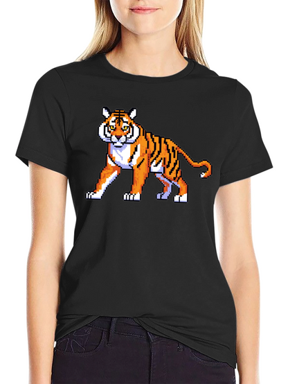 Pixel Tiger Graphic T-Shirt - Retro Gaming Style!