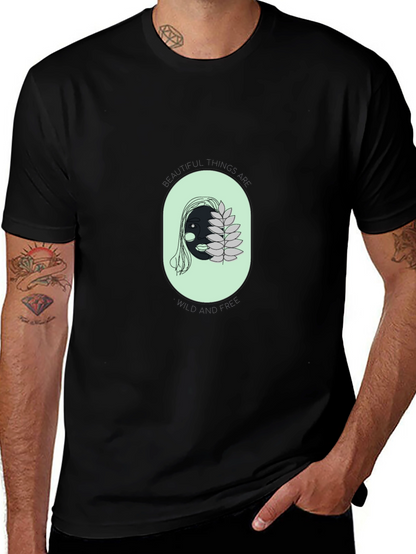 Unique Face Graphic Black T-Shirt