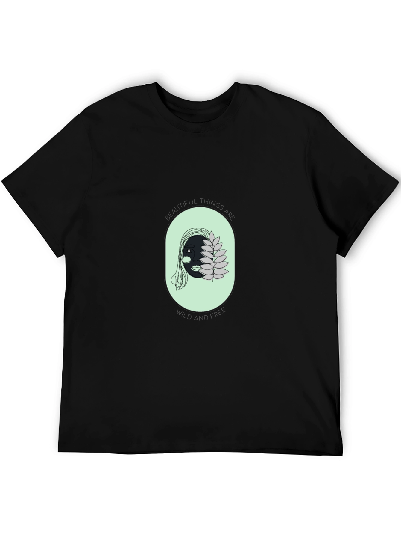 Unique Face Graphic Black T-Shirt