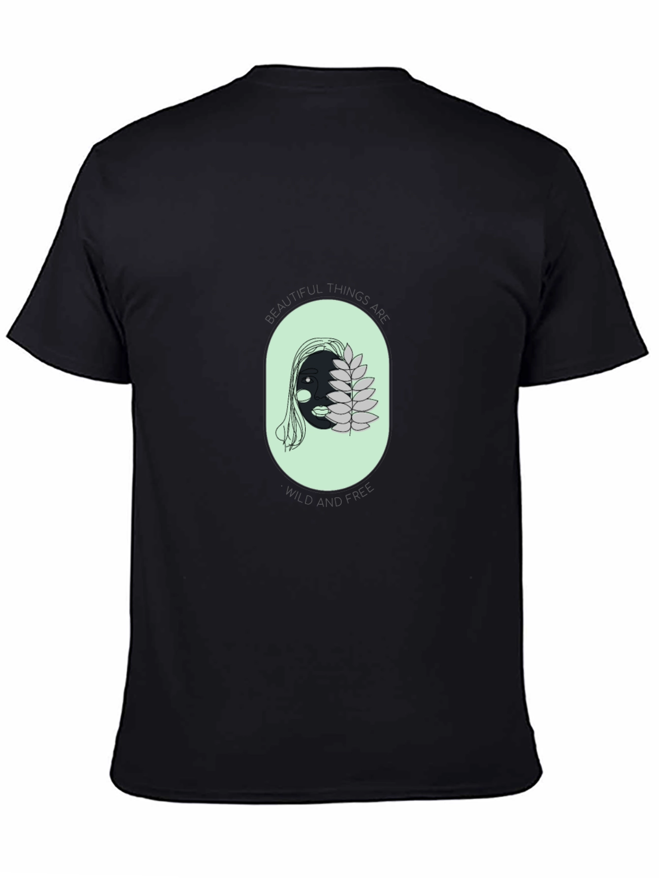 Unique Face Graphic Black T-Shirt