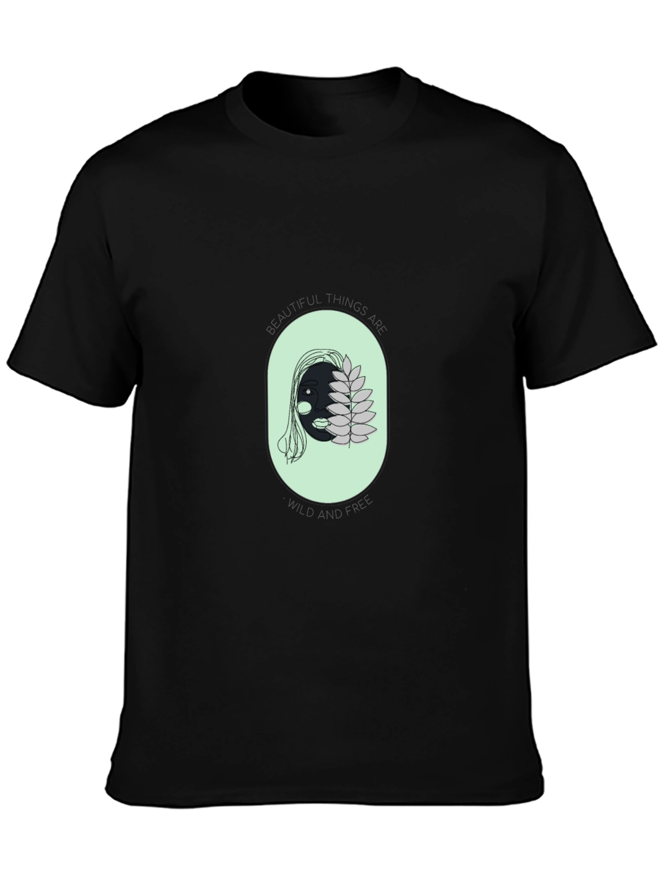 Unique Face Graphic Black T-Shirt