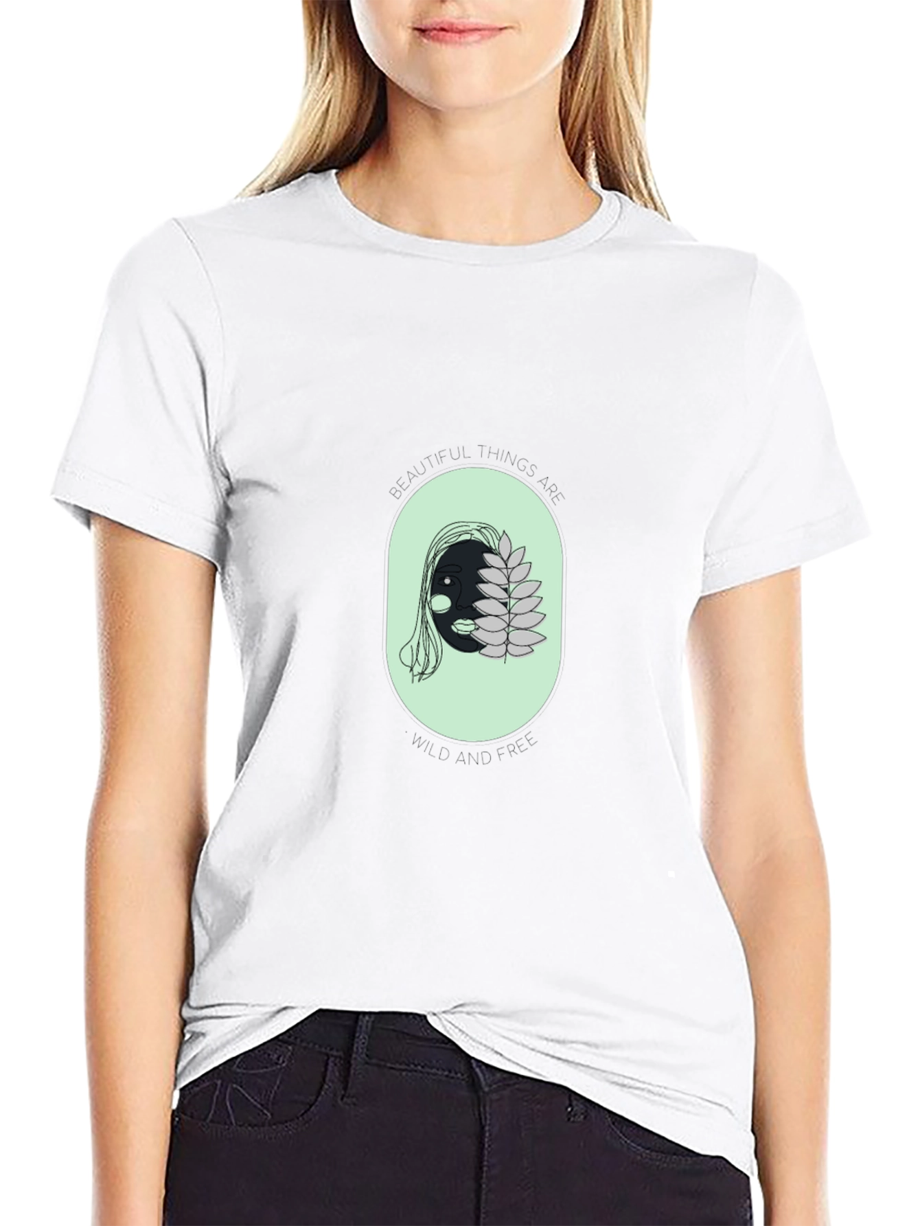 Unique Face Graphic Black T-Shirt