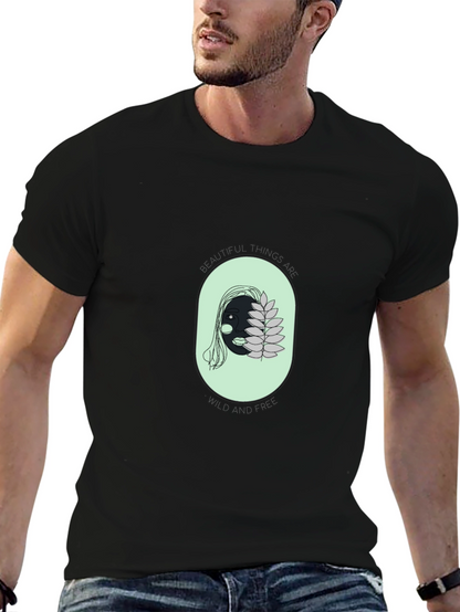 Unique Face Graphic Black T-Shirt