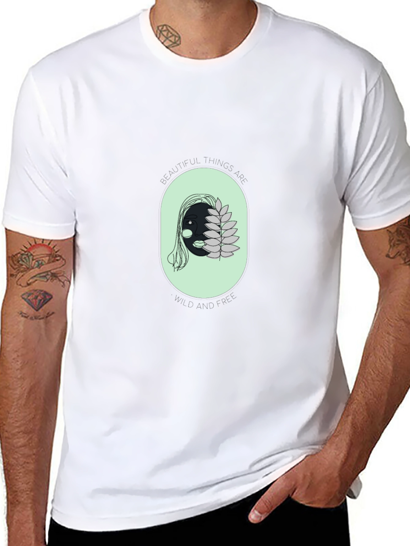 Unique Face Graphic Black T-Shirt