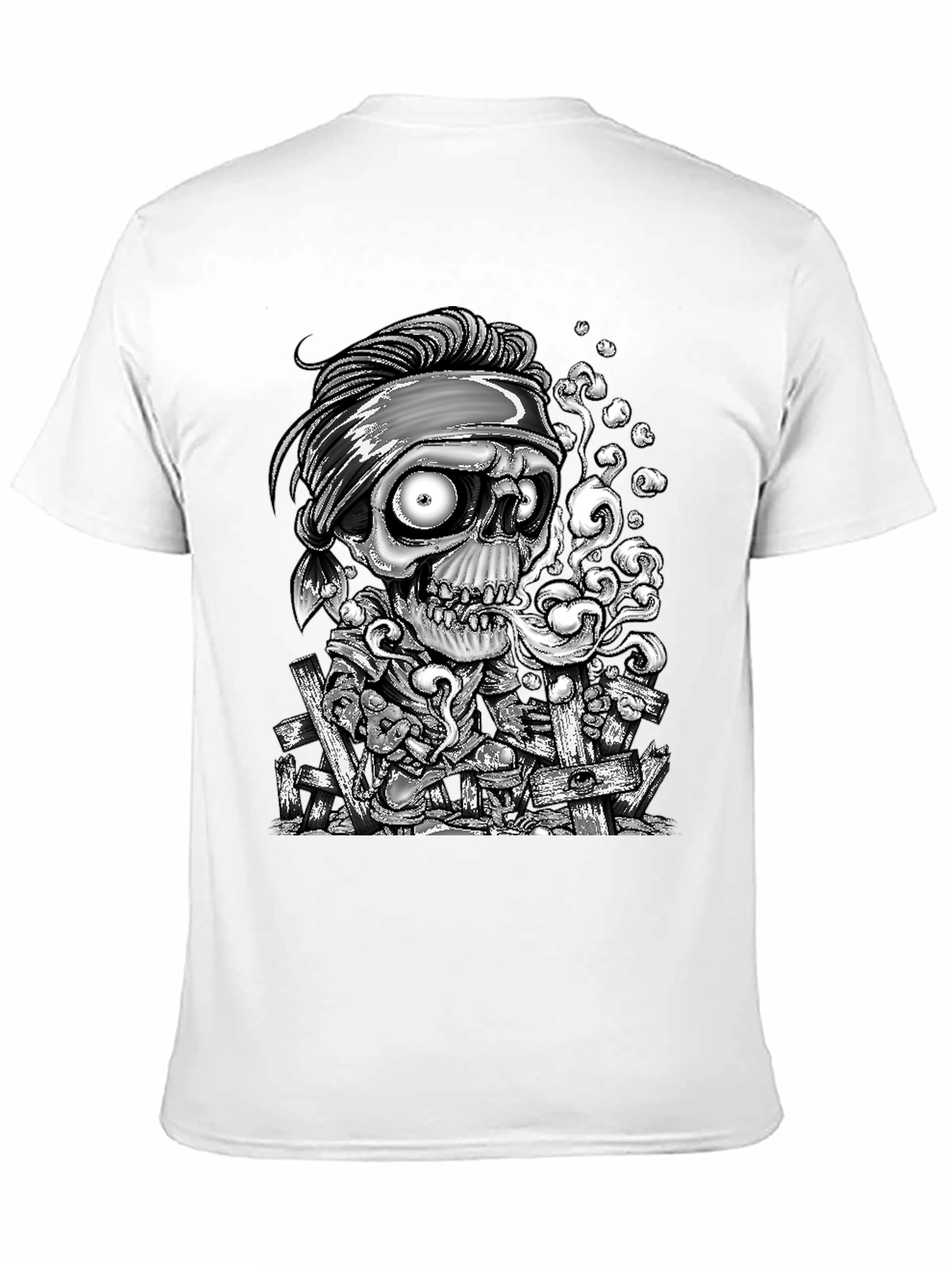 Skull Graphic Print T-Shirt - Mens Black Tee