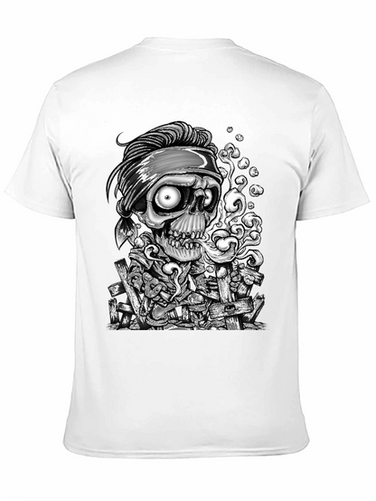 Skull Graphic Print T-Shirt - Mens Black Tee