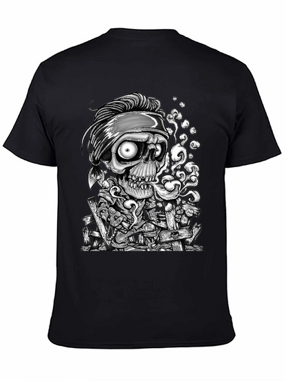 Skull Graphic Print T-Shirt - Mens Black Tee