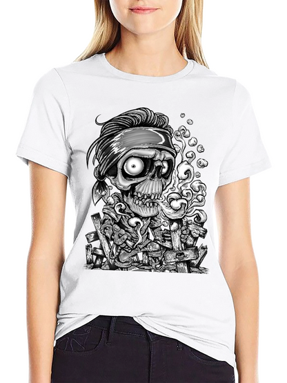 Skull Graphic Print T-Shirt - Mens Black Tee