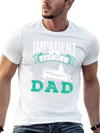 Impatient Fishing Dad Black Graphic Tee