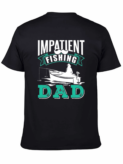 Impatient Fishing Dad Black Graphic Tee