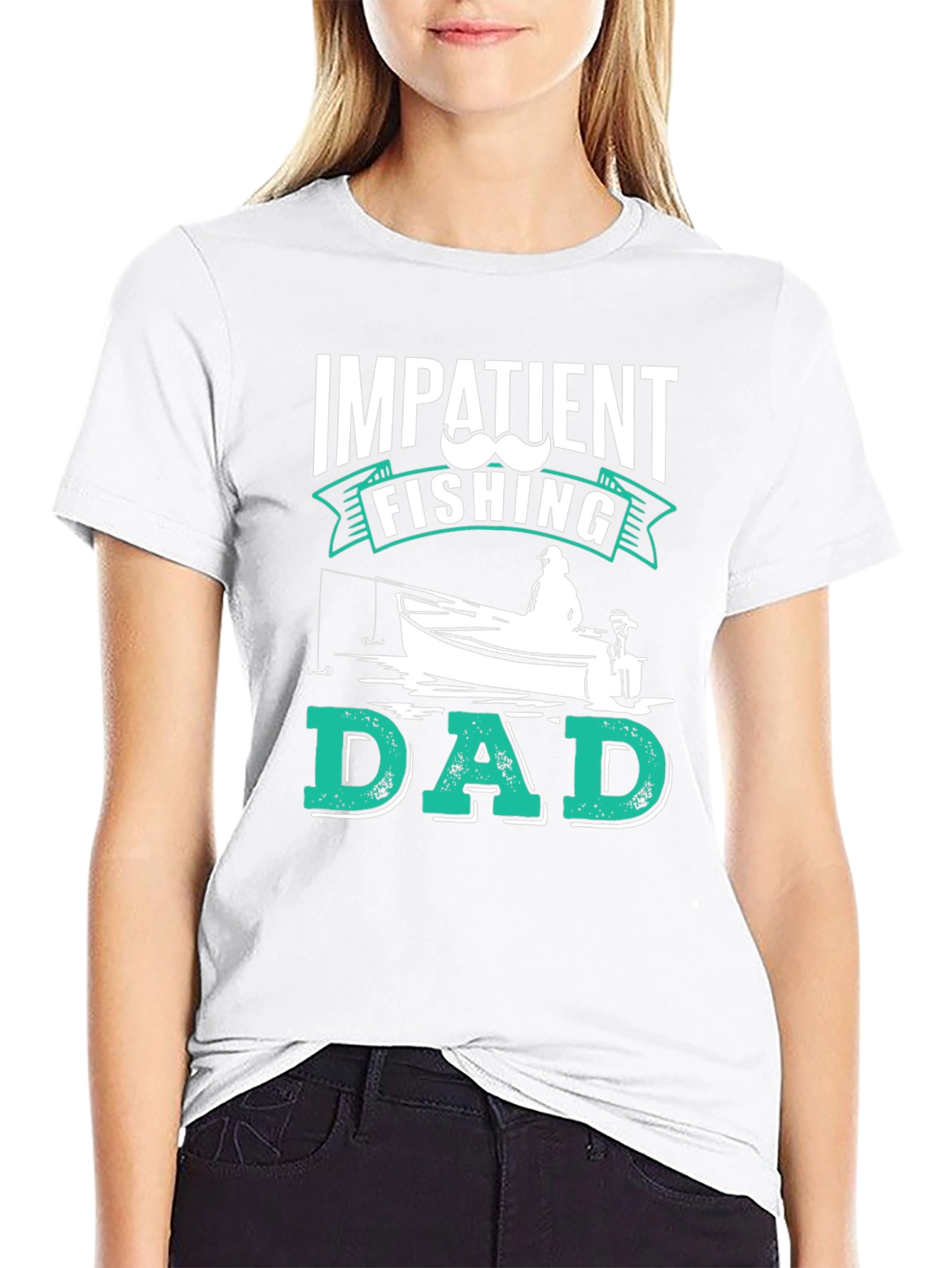 Impatient Fishing Dad Black Graphic Tee