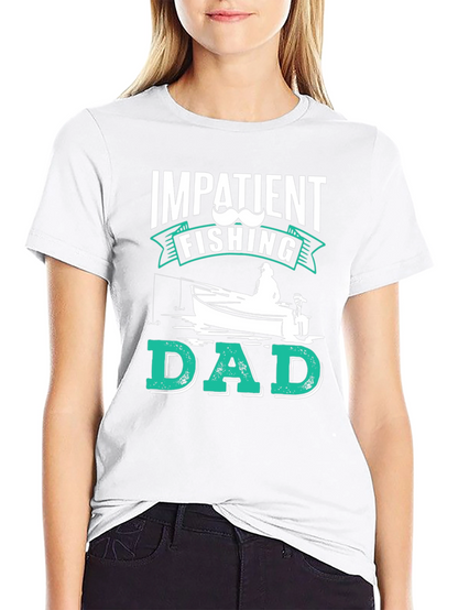 Impatient Fishing Dad Black Graphic Tee