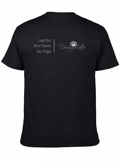Log Out Shut Down Do Yoga Graphic Tee