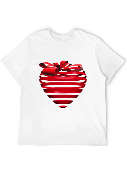 Heart Ribbon Graphic Tee - Stylish Black T-Shirt