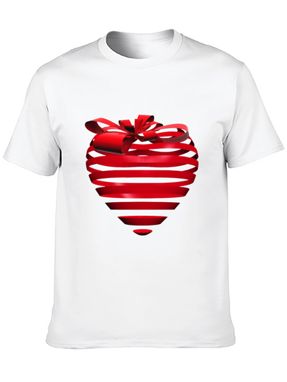 Heart Ribbon Graphic Tee - Stylish Black T-Shirt
