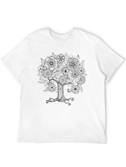 Floral Tree Graphic Tee - Black