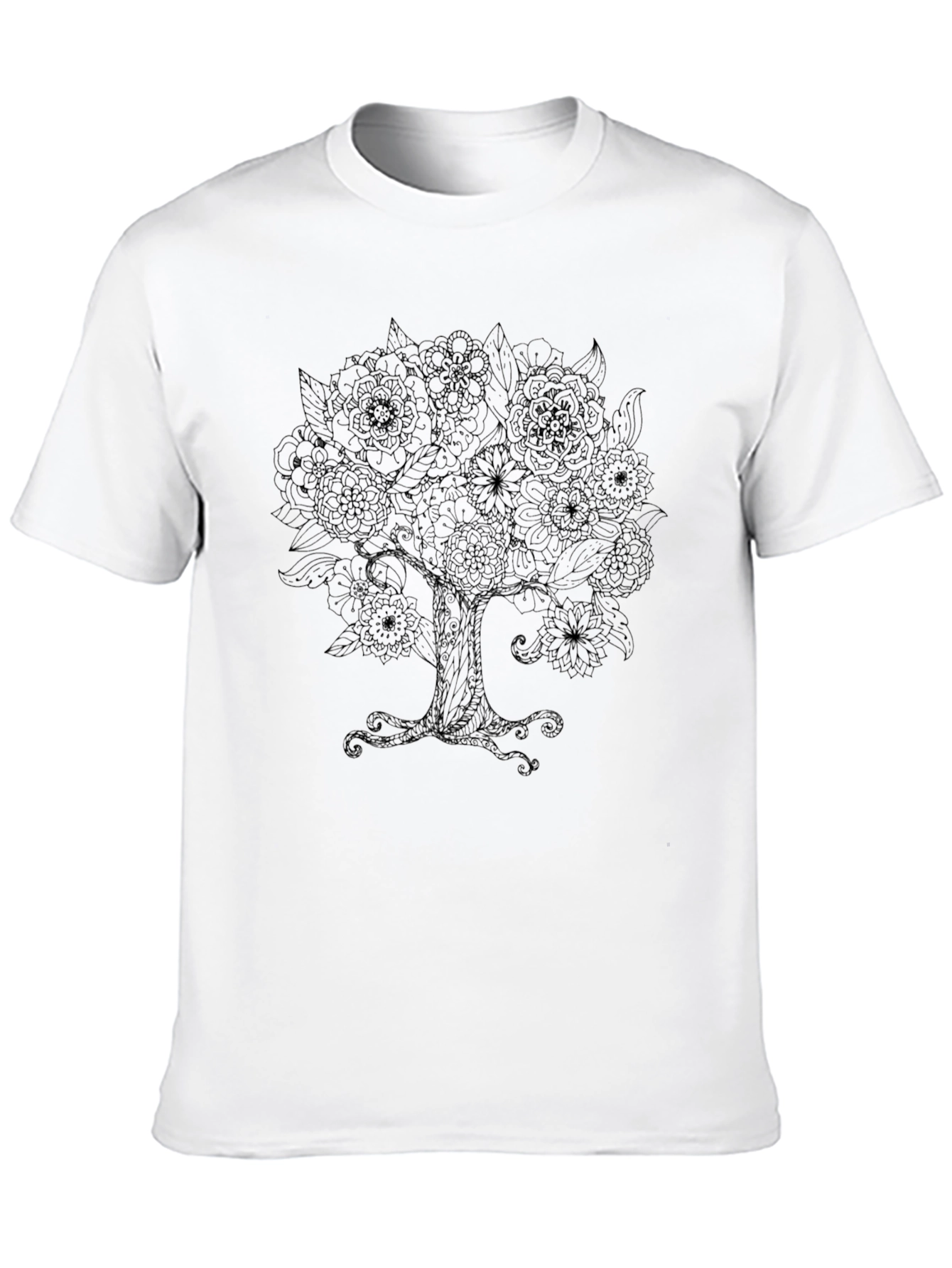 Floral Tree Graphic Tee - Black