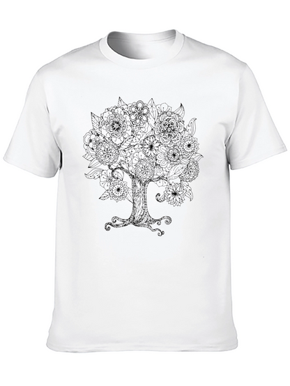 Floral Tree Graphic Tee - Black