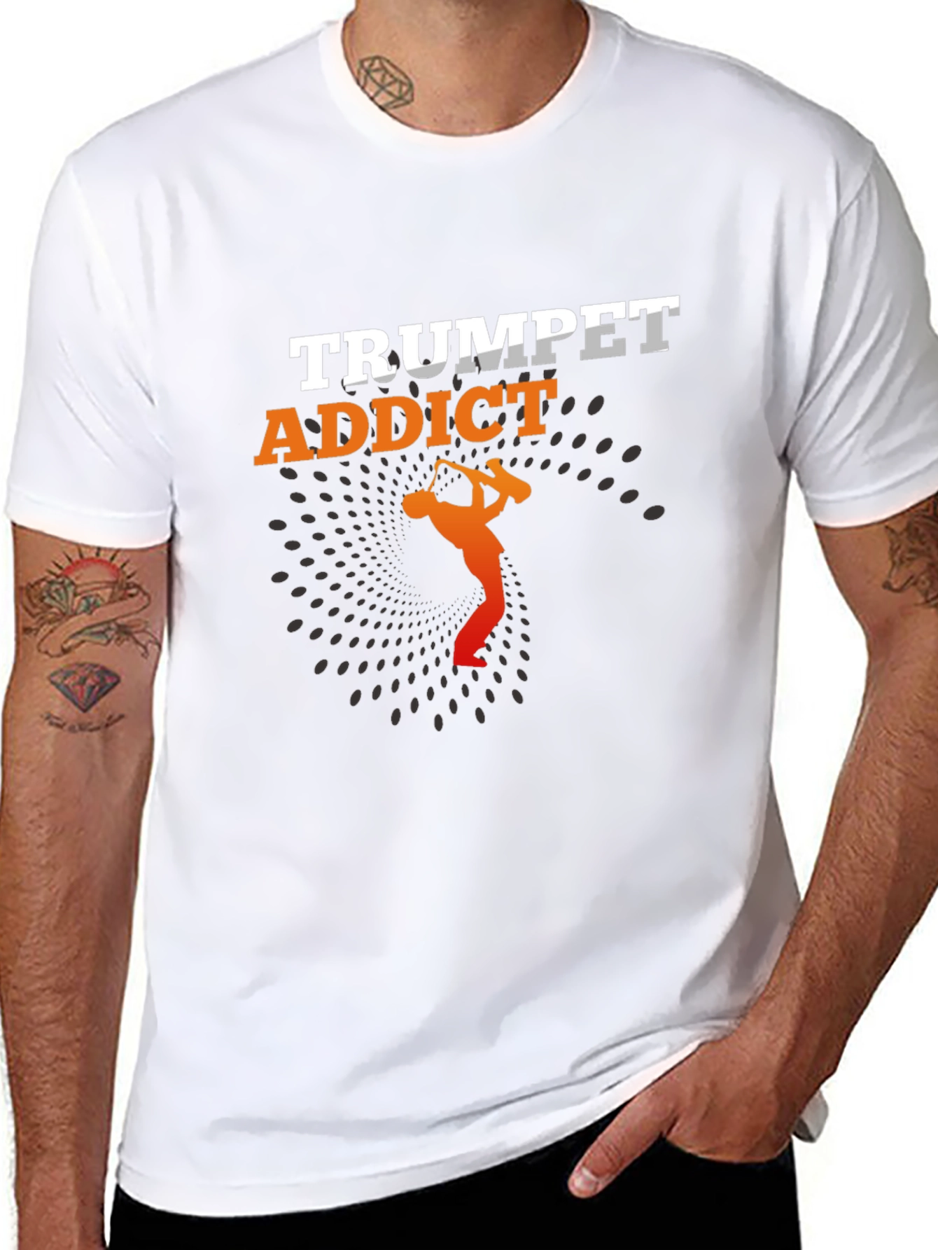 Trumpet Addict Black Graphic Tee - Music Lover T-Shirt