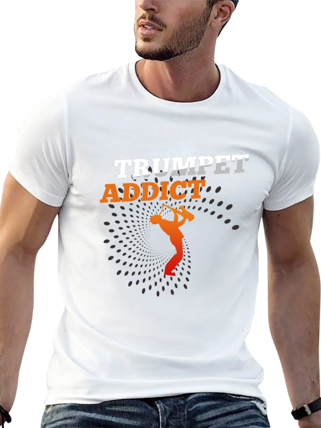 Trumpet Addict Black Graphic Tee - Music Lover T-Shirt
