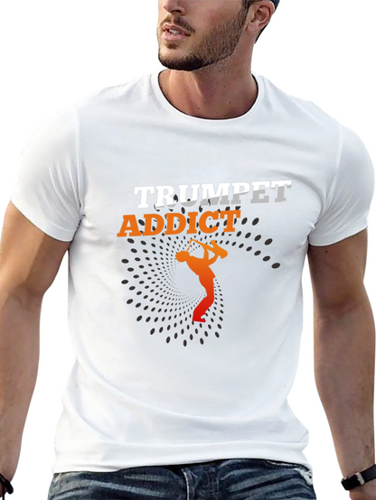 Trumpet Addict Black Graphic Tee - Music Lover T-Shirt