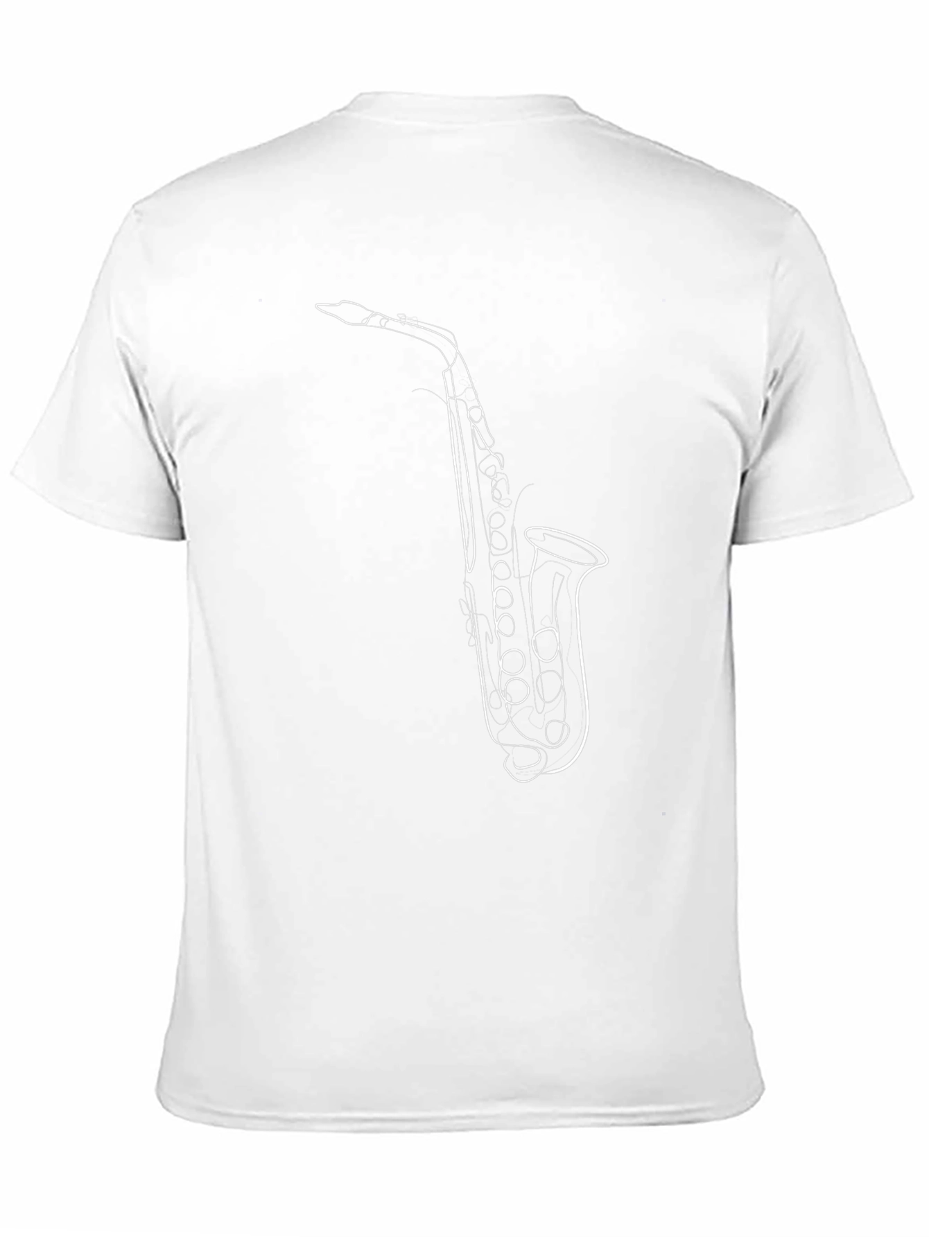 Saxophone Line Art Black T-Shirt - Music Lover Tee