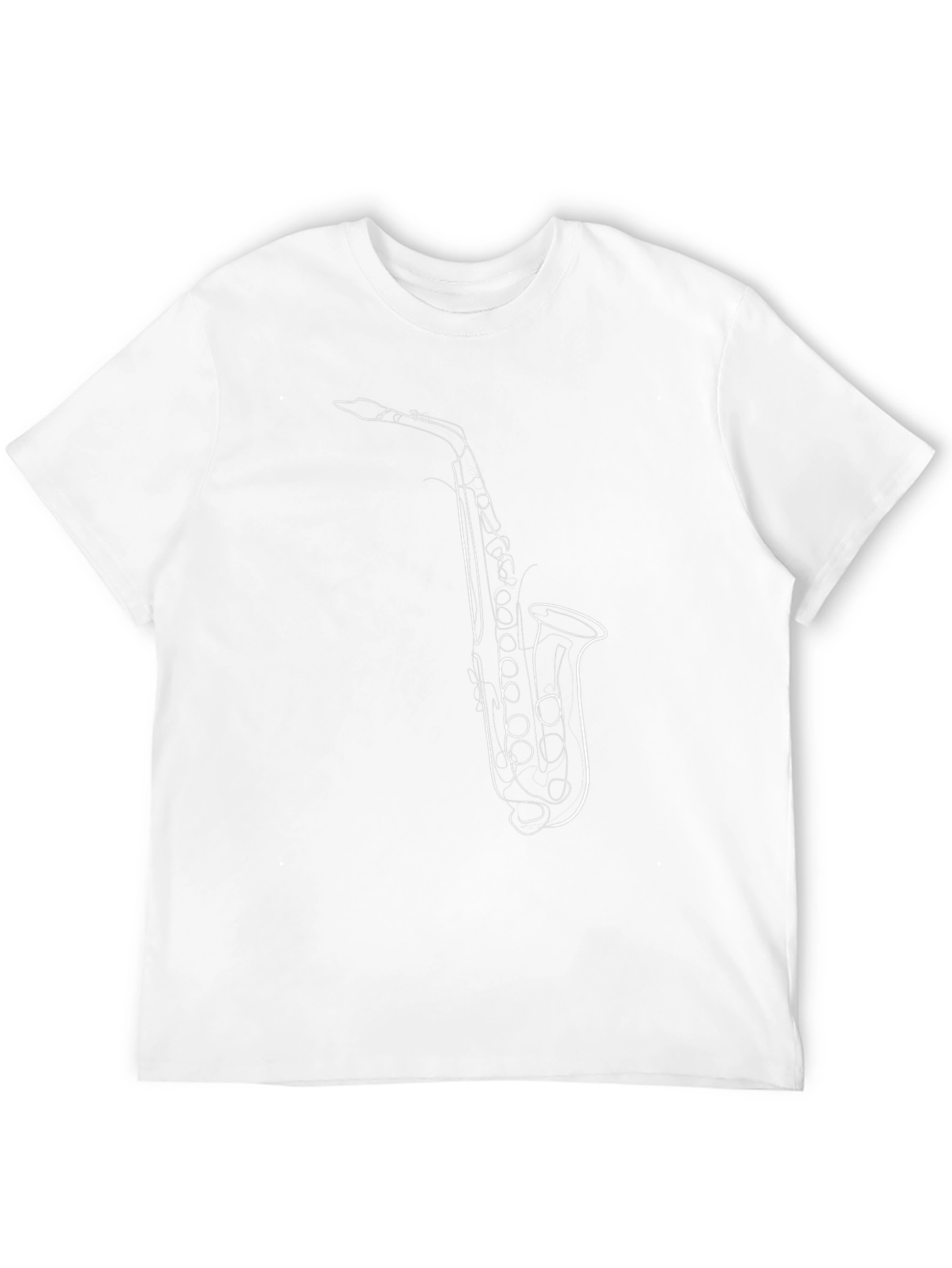 Saxophone Line Art Black T-Shirt - Music Lover Tee