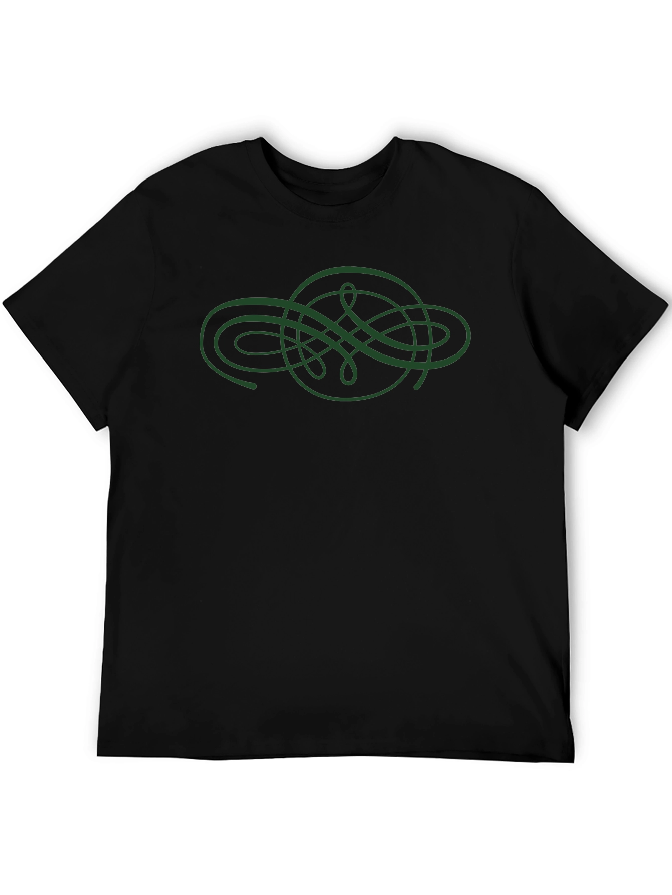 Celtic Knot Graphic Tee - Black Cotton Casual