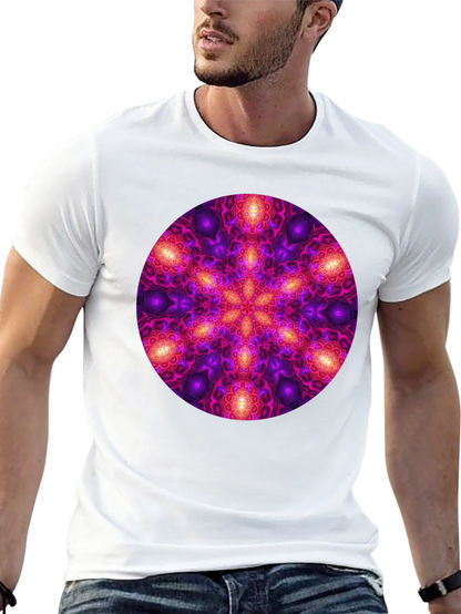 Psychedelic Mandala Print Black T-Shirt