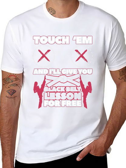 Touch Em Funny Martial Arts Black Belt T-Shirt