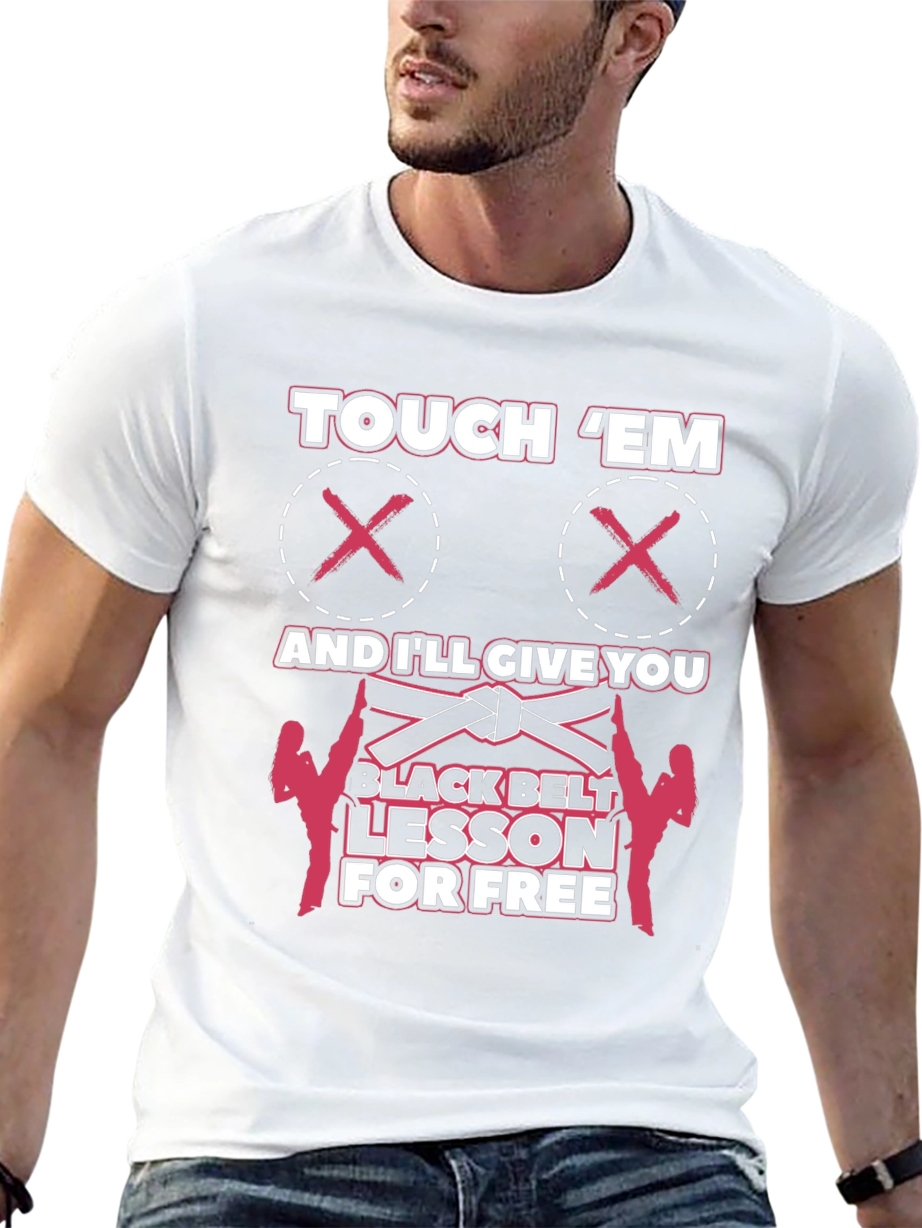 Touch Em Funny Martial Arts Black Belt T-Shirt