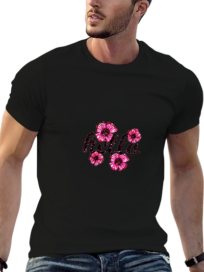 Floral Bold Graphic Tee - Classic Black T-Shirt