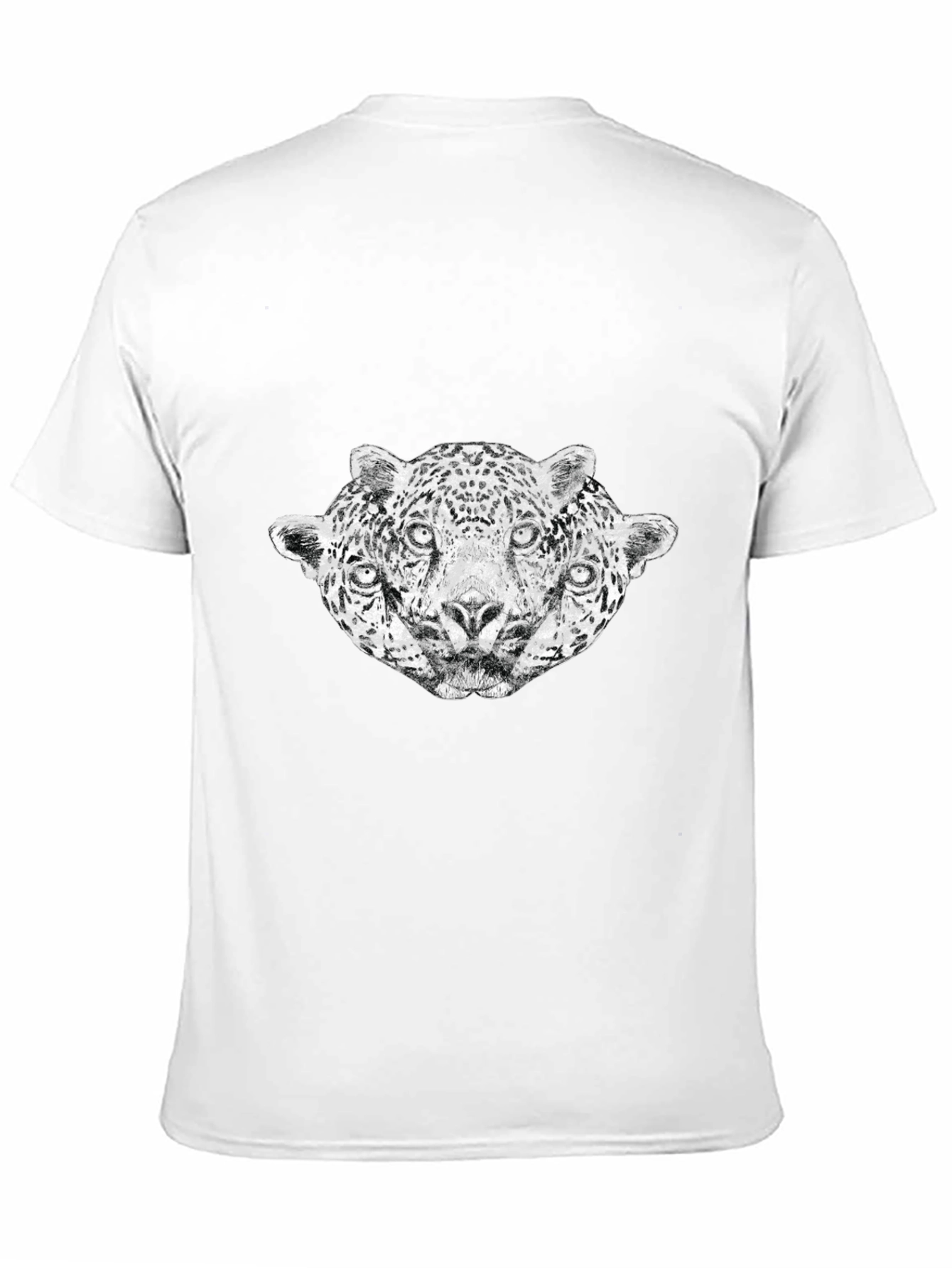 Three-Headed Leopard Graphic T-Shirt - Black