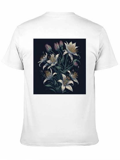 Floral Lily Graphic Black T-Shirt