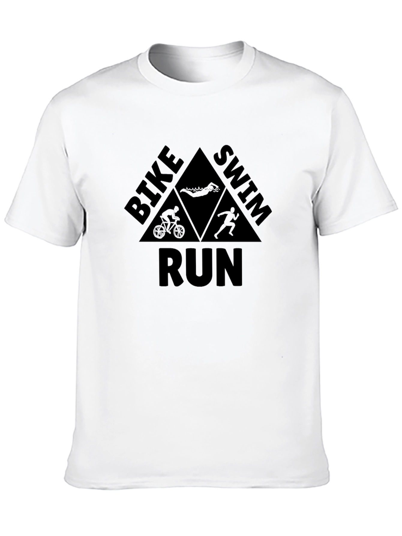 Triathlon Black T-Shirt: Bike Swim Run