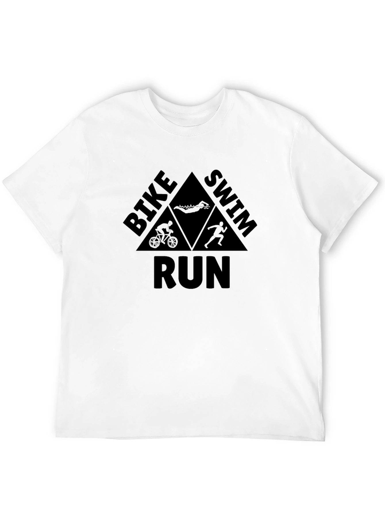Triathlon Black T-Shirt: Bike Swim Run