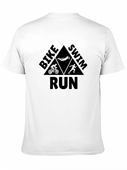 Triathlon Black T-Shirt: Bike Swim Run