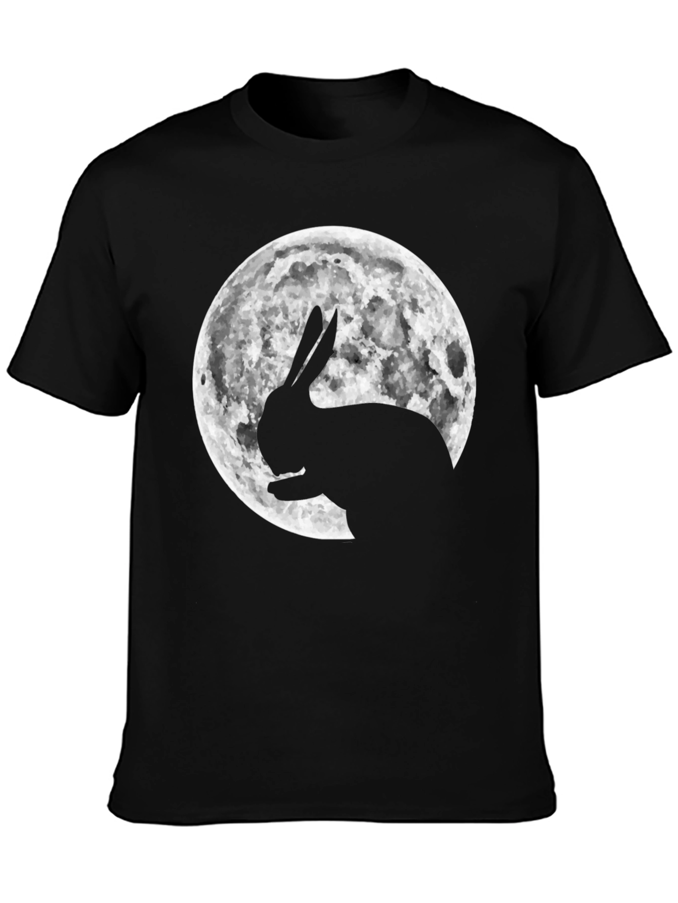 Rabbit Moon Graphic Tee - Black Cotton Blend